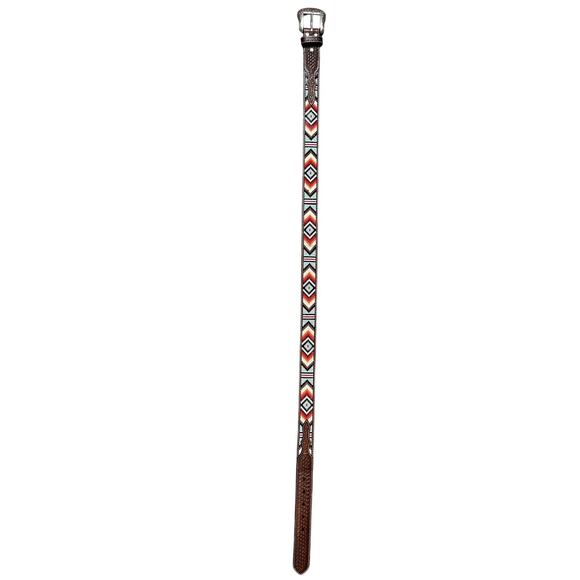 Ariat Genuine Leather & Beaded Western Belt Size 42 (NWT) - Picture 6 of 9